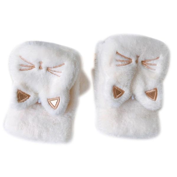 five fingers gloves winter fluffy plush half finger cartoon embroidery convertible mittens j78e, Blue;gray
five fingers gloves winter fluffy plush half finger cartoon embroidery convertible mittens j78e, Blue;gray