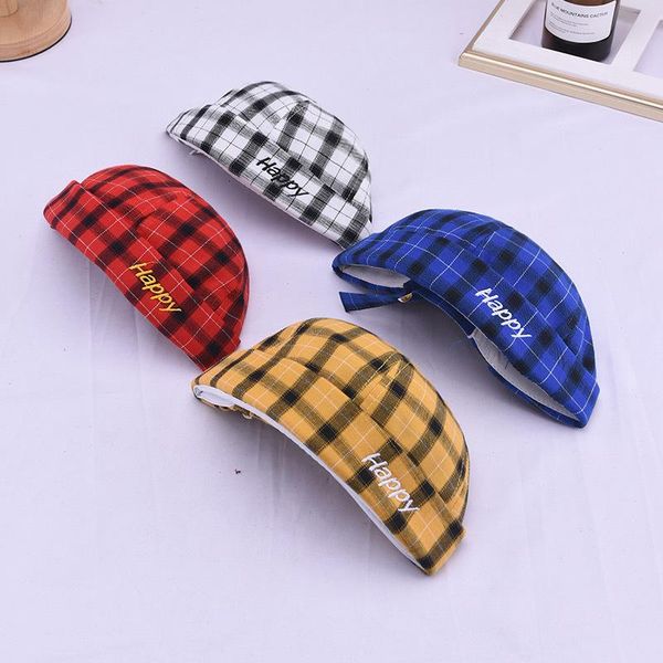 children plaid di zhu mao happy letter embroidered accepting stage performance dome nan gua mao, Blue;gray
children plaid di zhu mao happy letter embroidered accepting stage performance dome nan gua mao, Blue;gray