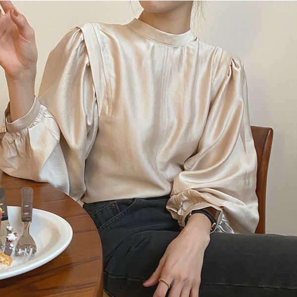 2021 new women autumn spring lantern sleeve stand collar office lady work blouse solid vintage shirts tyt6, White
2021 new women autumn spring lantern sleeve stand collar office lady work blouse solid vintage shirts tyt6, White
