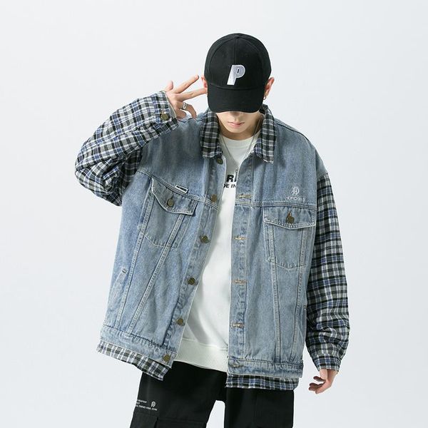 mens false two jeans jackets and coats patchwork plaid sleeve jacket for men denim streetwear designer m-5xl oversized outerwear, Black;brown
mens false two jeans jackets and coats patchwork plaid sleeve jacket for men denim streetwear designer m-5xl oversized outerwear, Black;brown