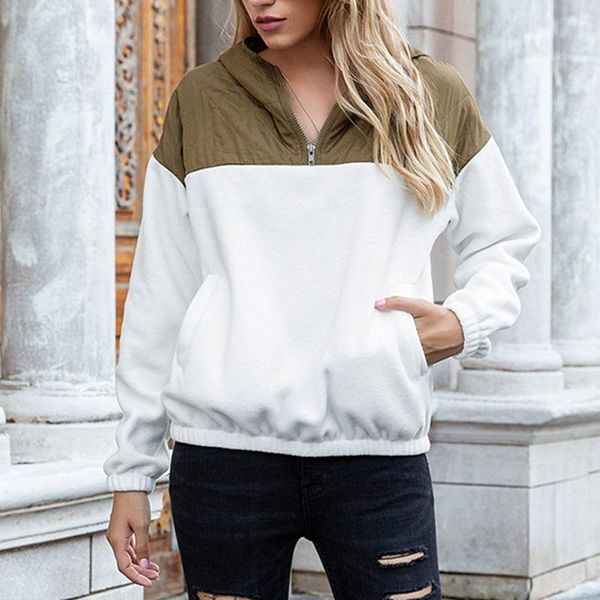 double-sided polar fleece color block pullover hooded plush sweater ladies pocket sweatshirt autumn winter, Black
double-sided polar fleece color block pullover hooded plush sweater ladies pocket sweatshirt autumn winter, Black