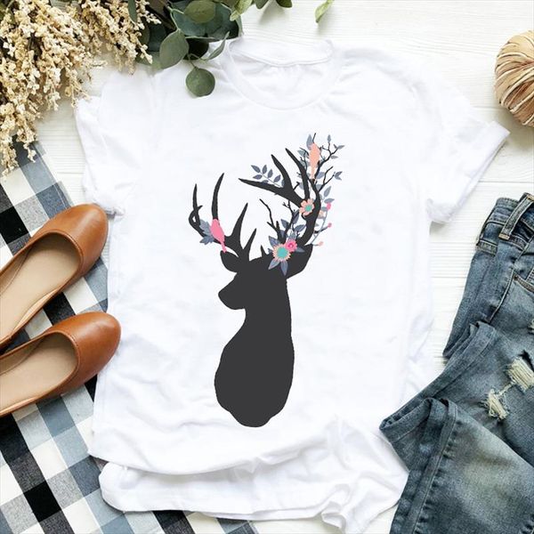women t shirt animal deer flower print tshirt women short sleeve o neck loose t shirt ladies summer causal tee shirt clothes, White
women t shirt animal deer flower print tshirt women short sleeve o neck loose t shirt ladies summer causal tee shirt clothes, White