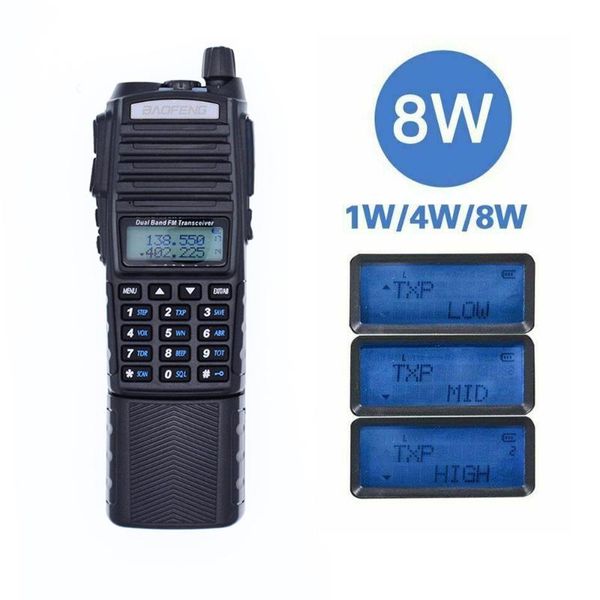 baofeng uv-82 8w power 10km long range powerful walkie talkie portable cb vhf/uhf two way radio amador 8 watts+ 3800mah battery
baofeng uv-82 8w power 10km long range powerful walkie talkie portable cb vhf/uhf two way radio amador 8 watts+ 3800mah battery