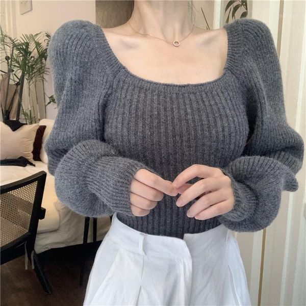 vintage sweater women square collar long puff sleeve korean style pullover sweaters warm knitted sweater pull femme sueter1, White;black
vintage sweater women square collar long puff sleeve korean style pullover sweaters warm knitted sweater pull femme sueter1, White;black