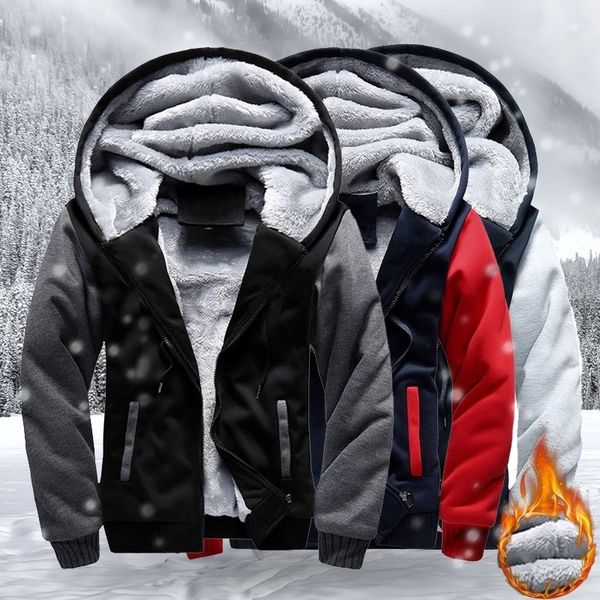 warm men jackets autumn winter casual fleece coats mens bomber jacket hoodies fashion hooded male outwear slim fit hoody 3xl 4xl 201020, Black
warm men jackets autumn winter casual fleece coats mens bomber jacket hoodies fashion hooded male outwear slim fit hoody 3xl 4xl 201020, Black