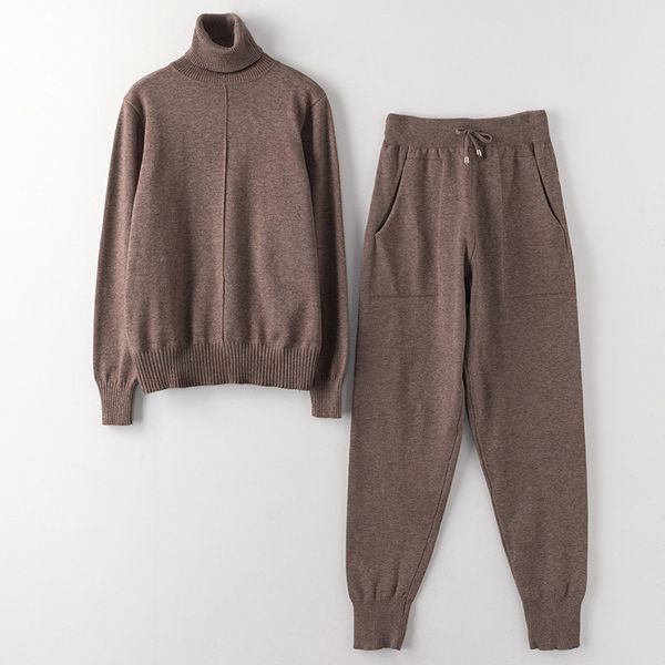 women suit track costume 2 pieces sets autumn winter turtleneck pullovers and long knitted pants knitted suits x0923, Gray
women suit track costume 2 pieces sets autumn winter turtleneck pullovers and long knitted pants knitted suits x0923, Gray