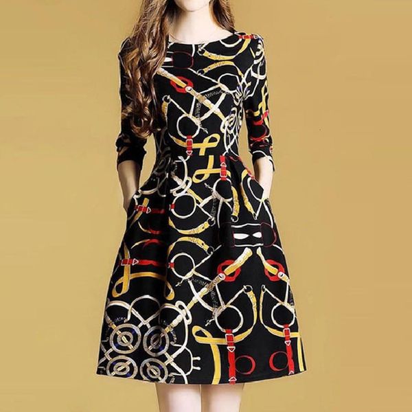 women iron chain printing dress summer dress 2021 fashion o-neck knee length half sleeve elegant dress vestidos verano mujer #25, Black;gray
women iron chain printing dress summer dress 2021 fashion o-neck knee length half sleeve elegant dress vestidos verano mujer #25, Black;gray