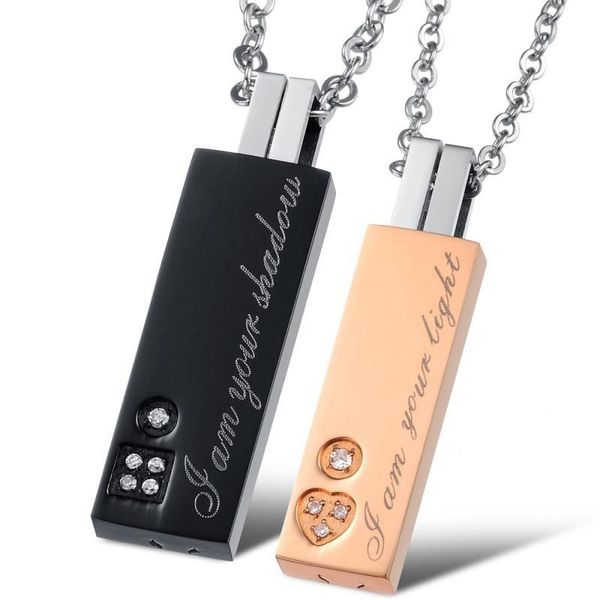 pendant necklaces heart couples necklace titanium stainless steel rectangular his&hers matching lovers cz jewelry, Silver
pendant necklaces heart couples necklace titanium stainless steel rectangular his&hers matching lovers cz jewelry, Silver