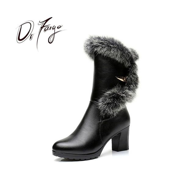 drfargo shoes women fur genuine leather winter snow boots plush zipper round toe 7cm square high heels platform boots, Black
drfargo shoes women fur genuine leather winter snow boots plush zipper round toe 7cm square high heels platform boots, Black