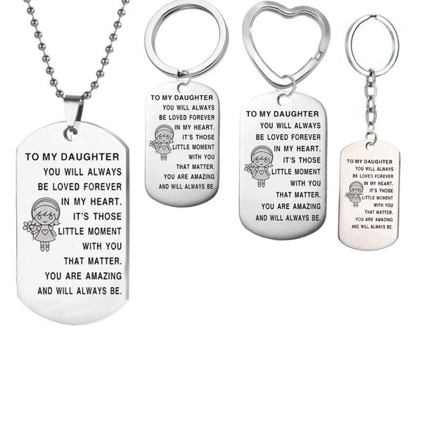 pendant necklaces to my daughter you will always be loved forever dog tag necklace ball chain gift for birthday graduation, Silver
pendant necklaces to my daughter you will always be loved forever dog tag necklace ball chain gift for birthday graduation, Silver