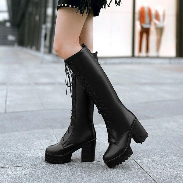 combat ladies knee high boots коренастый пятки платформы узелок повседневная обувь размер, Black
combat ladies knee high boots коренастый пятки платформы узелок повседневная обувь размер, Black