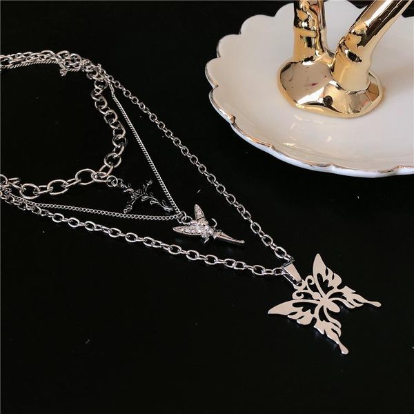 3 pcs/set ladies butterfly rose angel cross pendant necklace multi-layer ladies clavicle long chain necklace jewelry, Golden;silver
3 pcs/set ladies butterfly rose angel cross pendant necklace multi-layer ladies clavicle long chain necklace jewelry, Golden;silver