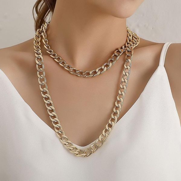chains punk exaggerated aluminium alloy thick necklace women double layer geometric choker party jewelry, Silver
chains punk exaggerated aluminium alloy thick necklace women double layer geometric choker party jewelry, Silver