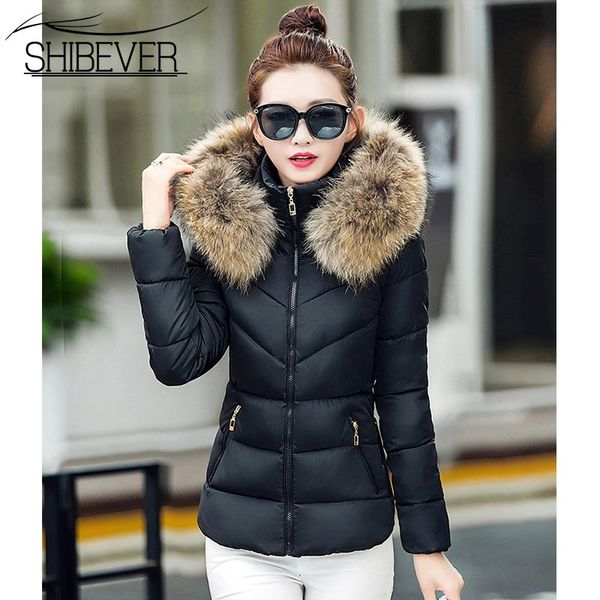 women's down & parkas shibever women winter short jacket basic warm slim casual fur parka cotton outwear hooded jackets female fashion, Black
women's down & parkas shibever women winter short jacket basic warm slim casual fur parka cotton outwear hooded jackets female fashion, Black
