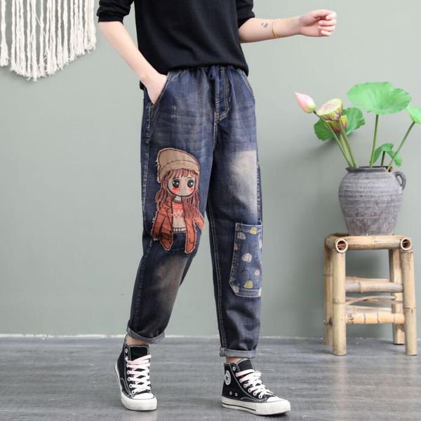 girl in cartoons embroidered women's loose jeans printed big pocket elastic waist hare pants fall denim p1746 v7pp, Black;white
girl in cartoons embroidered women's loose jeans printed big pocket elastic waist hare pants fall denim p1746 v7pp, Black;white