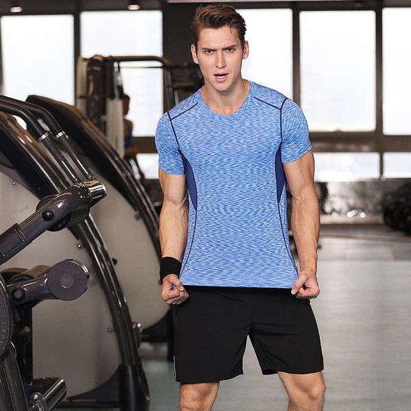 fitness men's quick dry summer short sleeve basketball tights running bodysuit sports suit 2-piece set, Gray
fitness men's quick dry summer short sleeve basketball tights running bodysuit sports suit 2-piece set, Gray