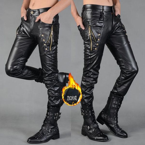 man plus velvet locomotive foot rivet thread splicing leather pants teenagers cultivate one's morality fashion pu leather pants, Black
man plus velvet locomotive foot rivet thread splicing leather pants teenagers cultivate one's morality fashion pu leather pants, Black