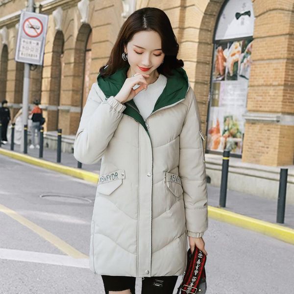 2021 new medium long winter jacket women contrast color letter hooded parka coat female casual coat, Black
2021 new medium long winter jacket women contrast color letter hooded parka coat female casual coat, Black