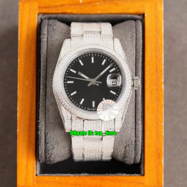 12 styles luxury watches 36mm datejust iced out full diamond automatic mens womens watch black dial diamonds 904l steel bracelet ladies gent, Slivery;brown
12 styles luxury watches 36mm datejust iced out full diamond automatic mens womens watch black dial diamonds 904l steel bracelet ladies gent, Slivery;brown