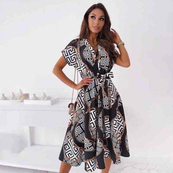 light summer midi dresses fashion short sleeve strappy printed v neck shirt dress for women casual streetwear clothes black, Black;gray
light summer midi dresses fashion short sleeve strappy printed v neck shirt dress for women casual streetwear clothes black, Black;gray
