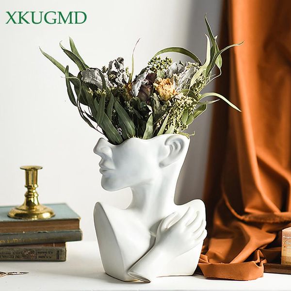 half-length human face ceramic flower pot white figure sculpture crafts deskflower arrangement container garden decoration
half-length human face ceramic flower pot white figure sculpture crafts deskflower arrangement container garden decoration