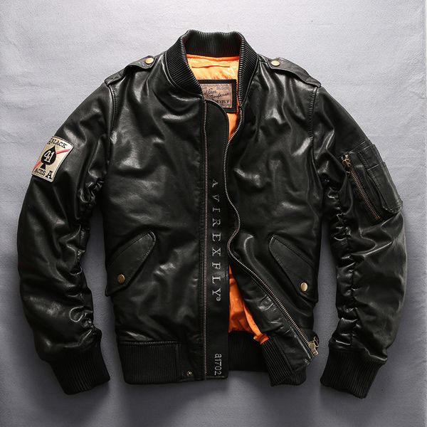 factory new men genuine leather down coats avirex fly fashion sheepskin pilot jackets winter russia coats x1025, Black
factory new men genuine leather down coats avirex fly fashion sheepskin pilot jackets winter russia coats x1025, Black