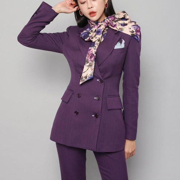 women's two piece pants vintage autumn spring women pant suit purple notched blazer jacket & 2021 office wear suits female sets, White
women's two piece pants vintage autumn spring women pant suit purple notched blazer jacket & 2021 office wear suits female sets, White