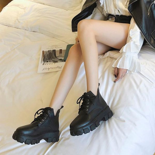bottomed martin boots new style british style short boots korean-style versatile extra high lady shoes -40, Black
bottomed martin boots new style british style short boots korean-style versatile extra high lady shoes -40, Black