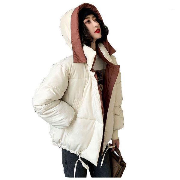 women oversize short hooded winter down coat jacket thick warm cotton padded wadded parkas big pocket wind breaker sleeves1, Black 
women oversize short hooded winter down coat jacket thick warm cotton padded wadded parkas big pocket wind breaker sleeves1, Black