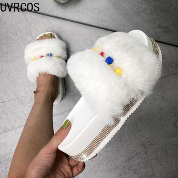 slippers women's crystal fur platform mixed color gold flat shoes casual classic 2021, Black
slippers women's crystal fur platform mixed color gold flat shoes casual classic 2021, Black