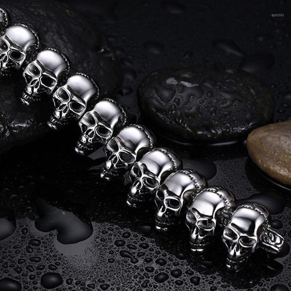 skull bracelets mens stainless steel skull chains on hand big skeleton bracelets gothic punk bracelet man accessories wholesale1, Black
skull bracelets mens stainless steel skull chains on hand big skeleton bracelets gothic punk bracelet man accessories wholesale1, Black