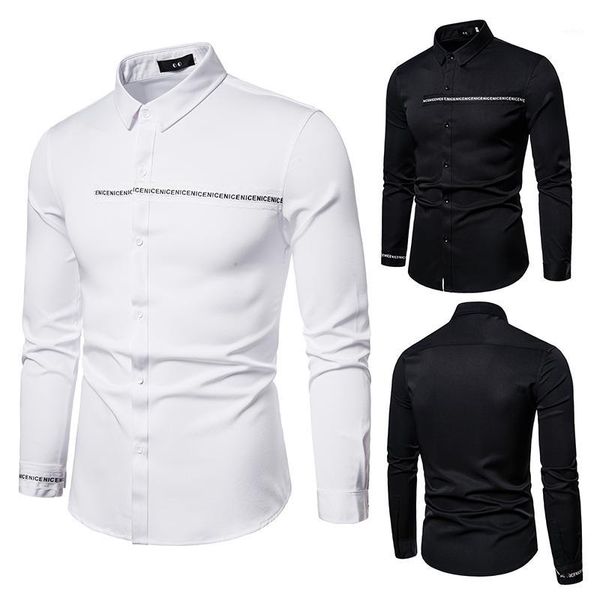 men's spring and summer new simple solid color fashion casual fit lapel business shirt d4421, White;black
men's spring and summer new simple solid color fashion casual fit lapel business shirt d4421, White;black