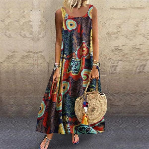 women dress plus size casual loose sleeveless boho retro linen print long maxi dress robe soiree femmerobe ceremonie femme, Black;gray
women dress plus size casual loose sleeveless boho retro linen print long maxi dress robe soiree femmerobe ceremonie femme, Black;gray