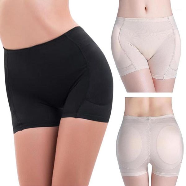 women padded bulifter panty body shaper fake hip underwear briefs1, Black;pink