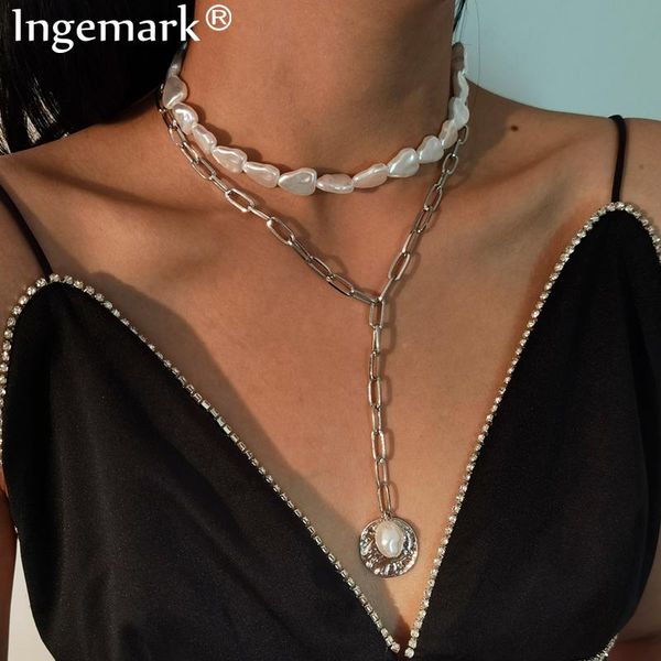 pendant necklaces goth white baroque pearl choker necklace collar statement multilayer irregular coin long chain women jewelry, Silver
pendant necklaces goth white baroque pearl choker necklace collar statement multilayer irregular coin long chain women jewelry, Silver