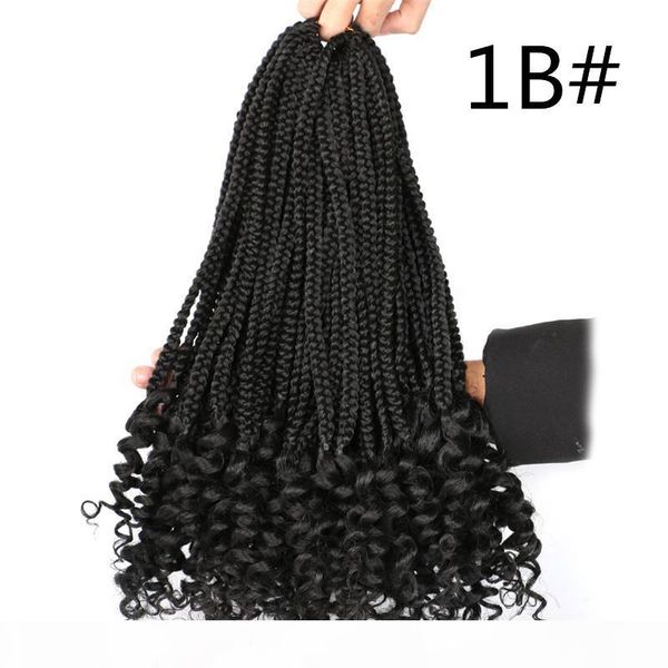 18 inches bohemian ombre braiding hair extension 100g pc synthetic crochet hair messy goddess box braids hair with curly ends, Black
18 inches bohemian ombre braiding hair extension 100g pc synthetic crochet hair messy goddess box braids hair with curly ends, Black