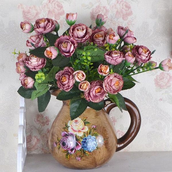 decorative flowers & wreaths 7 forks 14 heads artificial rose flower silk fake bouquet for wedding party supply home decoration mariage flor
decorative flowers & wreaths 7 forks 14 heads artificial rose flower silk fake bouquet for wedding party supply home decoration mariage flor