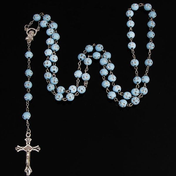 pendant necklaces 8mm starry sky catholic rosary necklace, round imitation pearl the center core of virgin mary and cross, Silver
pendant necklaces 8mm starry sky catholic rosary necklace, round imitation pearl the center core of virgin mary and cross, Silver