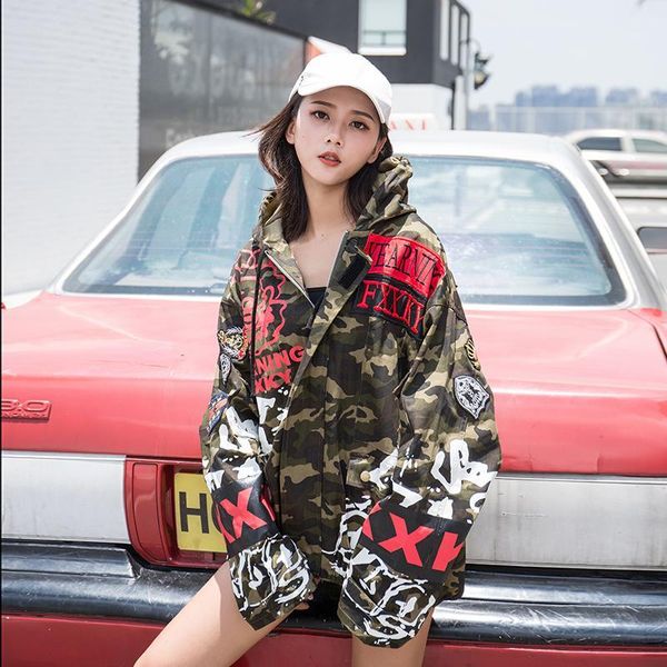 2018 autumn women fashion camouflage bomber basic jacket pocket zipper hooded patch designs graffiti printed outwear loose coats1, Black;brown
2018 autumn women fashion camouflage bomber basic jacket pocket zipper hooded patch designs graffiti printed outwear loose coats1, Black;brown