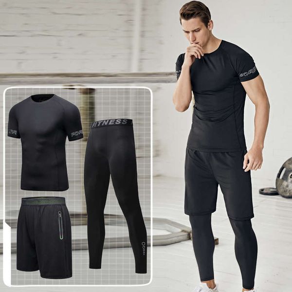 fitness 3-piece men's running short sleeve tights quick drying sports shorts equipment set basketball suit summer ad95ba, Gray
fitness 3-piece men's running short sleeve tights quick drying sports shorts equipment set basketball suit summer ad95ba, Gray