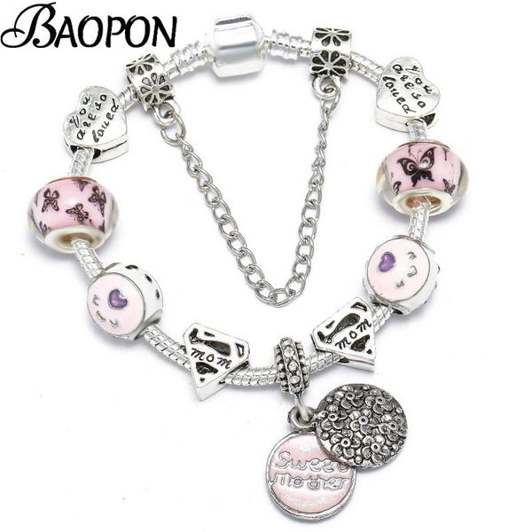 charm bracelets baopon sweet mother with pink crystal mom charms beads fits brand for women fashion jewelry gift, Golden;silver
charm bracelets baopon sweet mother with pink crystal mom charms beads fits brand for women fashion jewelry gift, Golden;silver