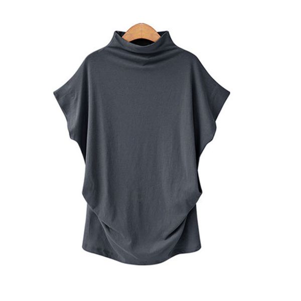 short-sleeved women's new t-shirt korean version of the large size loose all-match mid-length half high collar bottoming shirt, White
short-sleeved women's new t-shirt korean version of the large size loose all-match mid-length half high collar bottoming shirt, White