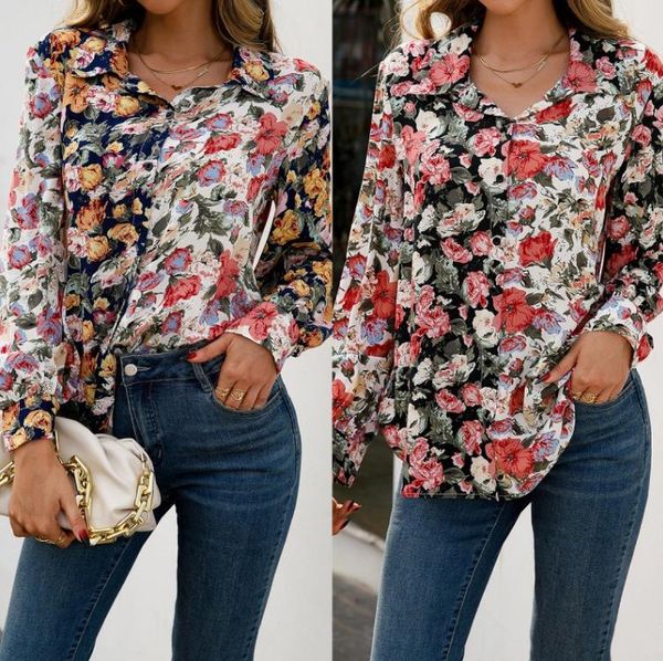 loose casual floral long-sleeved shirt single-breasted printed color-blocking shirt blouse women, White
loose casual floral long-sleeved shirt single-breasted printed color-blocking shirt blouse women, White