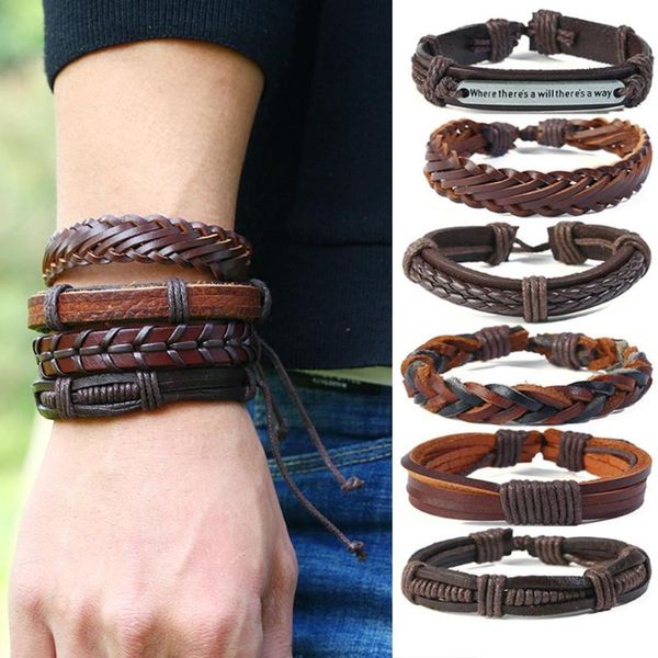 12pcs/set vintage men faux leather multi-layer braided bracelet jewelry gifts new, Black
12pcs/set vintage men faux leather multi-layer braided bracelet jewelry gifts new, Black