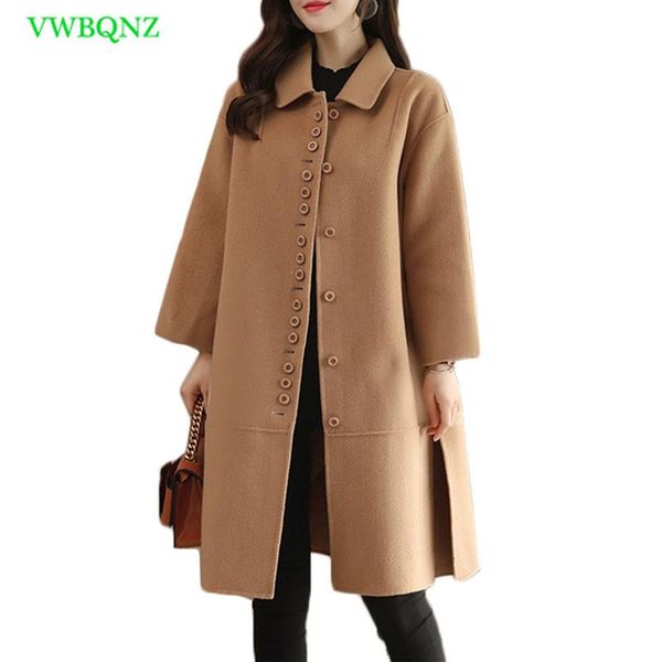 women wool coat 2020 single-breasted winter outerwear elegant women's loose plus size female woolen jackets a801, Black
women wool coat 2020 single-breasted winter outerwear elegant women's loose plus size female woolen jackets a801, Black