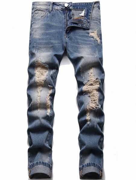 men straight leg ripped jeans q0ta#, Blue
men straight leg ripped jeans q0ta#, Blue