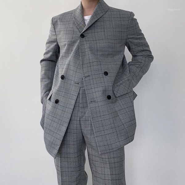 men's suits & blazers 2021 spring and autumn youth loose plaid double-breasted casual suit fashion wild shirt gray m-xl1, White;black
men's suits & blazers 2021 spring and autumn youth loose plaid double-breasted casual suit fashion wild shirt gray m-xl1, White;black