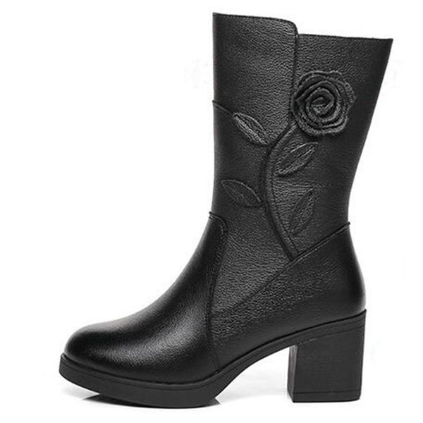boots high-end temperament cowhide flowers in-tube autumn winter warm shoes woman snow fashion women, Black
boots high-end temperament cowhide flowers in-tube autumn winter warm shoes woman snow fashion women, Black