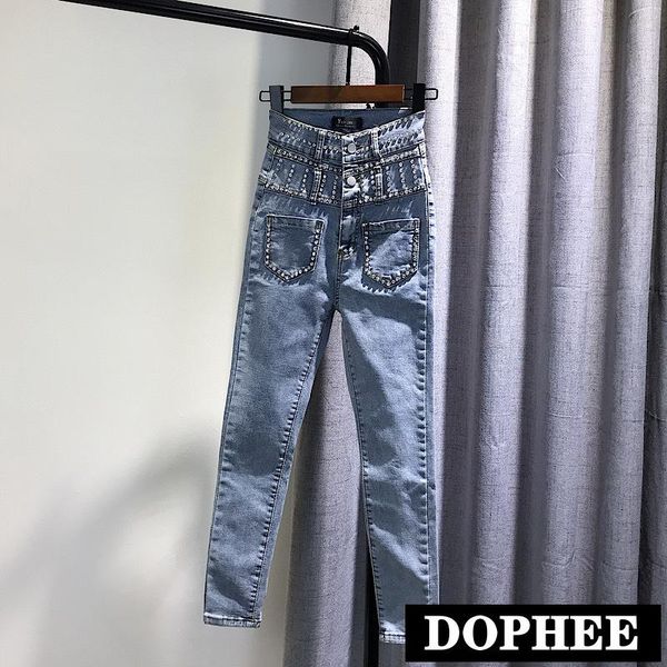 women's jeans 2021 spring high waist light blue trousers women heavy diamond beads slim stretch leggings tight-fitting denim pants
women's jeans 2021 spring high waist light blue trousers women heavy diamond beads slim stretch leggings tight-fitting denim pants