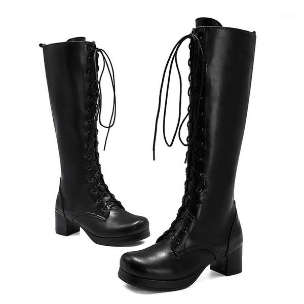 lucyever 2020 autumn winter women square heels knee high boots fashion cross strap pu leather long boots female platform botas1, Black
lucyever 2020 autumn winter women square heels knee high boots fashion cross strap pu leather long boots female platform botas1, Black